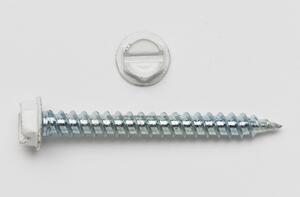 #8 (1/4 HEX HEAD) X 2 HEX WASHER HEAD SLOT WHITE HEAD REGISTER SCREW ZINC PLATED